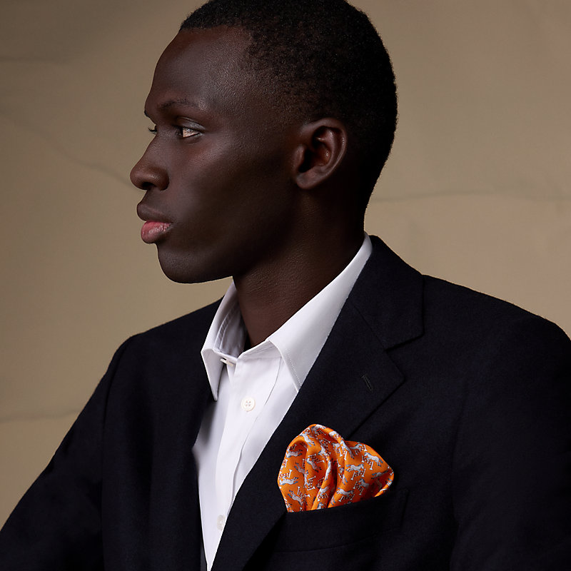 ポケットチーフ 《フリージャンプ》 - マロン | Hermès